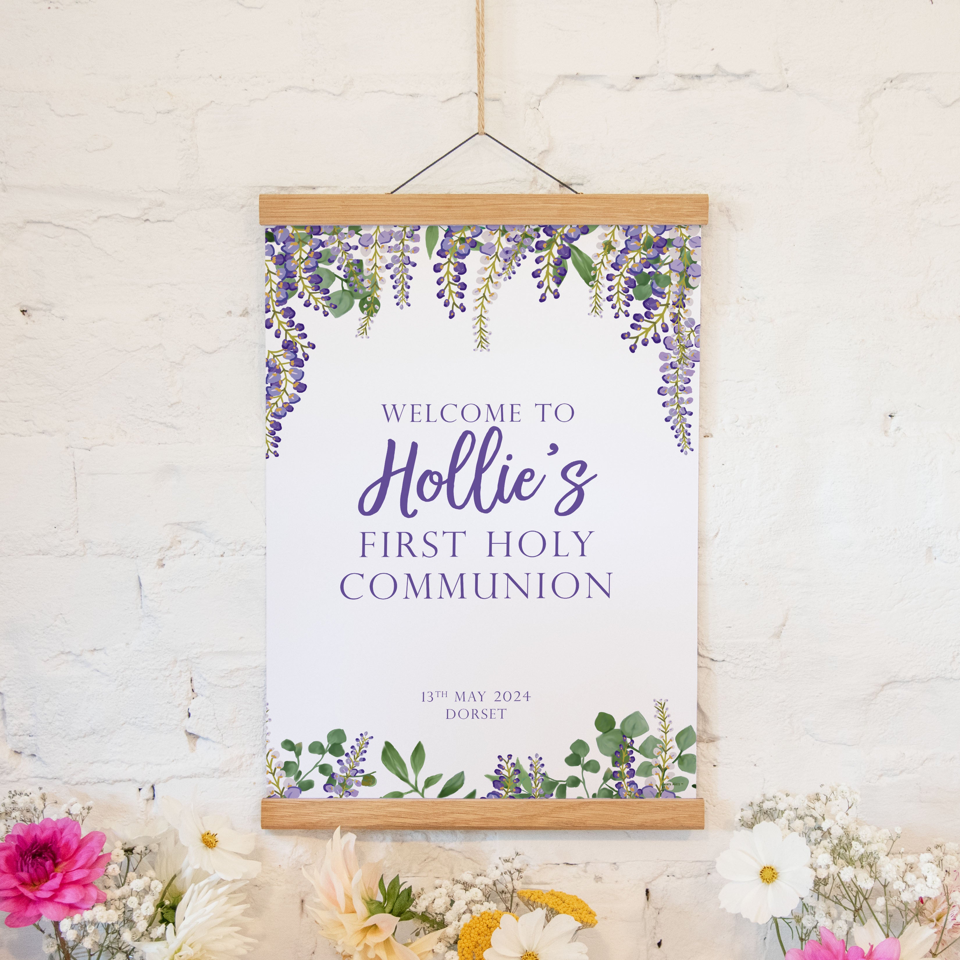 Communion Post Sign Wisteria Personalised Holy Communion Sign – Manta Makes